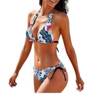 NEW NEVER WORN Women's Bikini Sets Two Piece Bathing Suits Sexy Textured Halter